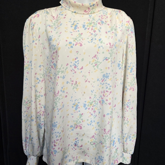 Arabella Blake London New York Vintage Pastel Print Women's Blouse - Picture 1 of 9